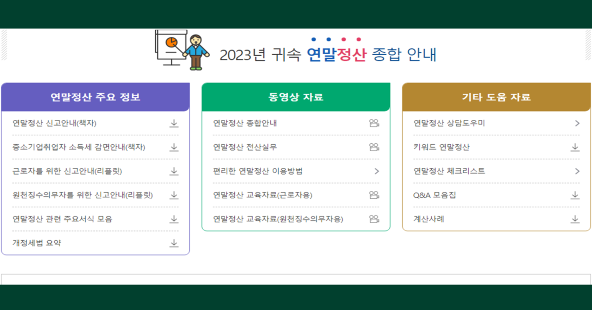 연말 정산 예상 환급금 조회